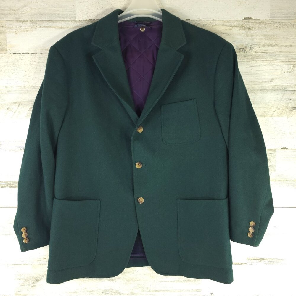 Tommy Hilfiger Green Blazer with Purple Lining